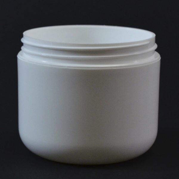 Plastic Jar 4 oz. Double Wall Round Base White PP-PS 70-400_1180