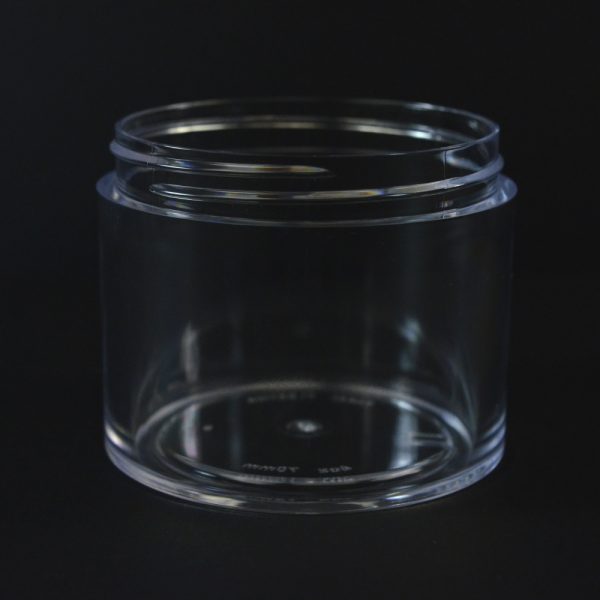 Plastic Jar 4 oz. Thick Wall Straight Base Clear PS 70-400_1472