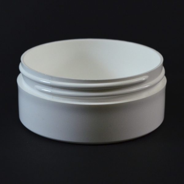 Plastic Jar 4 oz. Thick Wall Straight Base White PP 89-400_1477