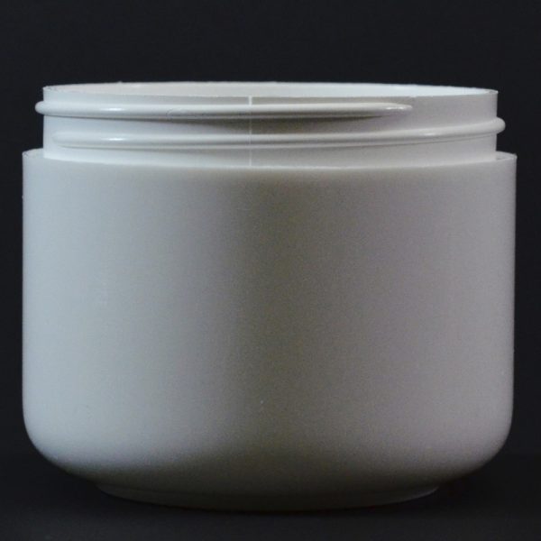 Plastic Jar 6 oz. Double Wall Round Base White PP-PS 70-400_1183