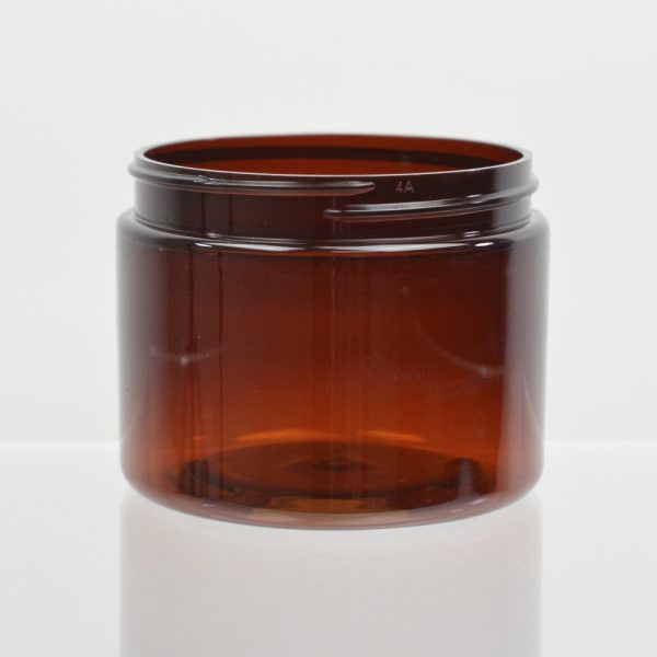 Plastic Jar 6 oz. Heavy Wall Amber PET 89-400_1214