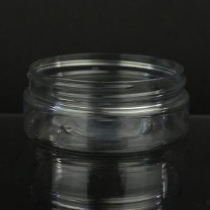 Plastic Jar 6 oz. Heavy Wall Low Profile Clear PET 89-400_1215