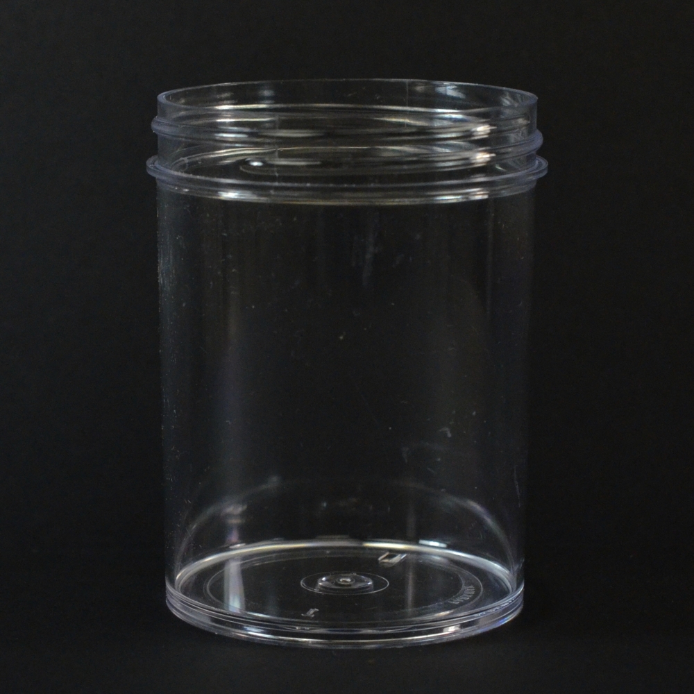 6oz Clear Straight Sided Jars, 63-400 Polypropylene Cap & PTFE