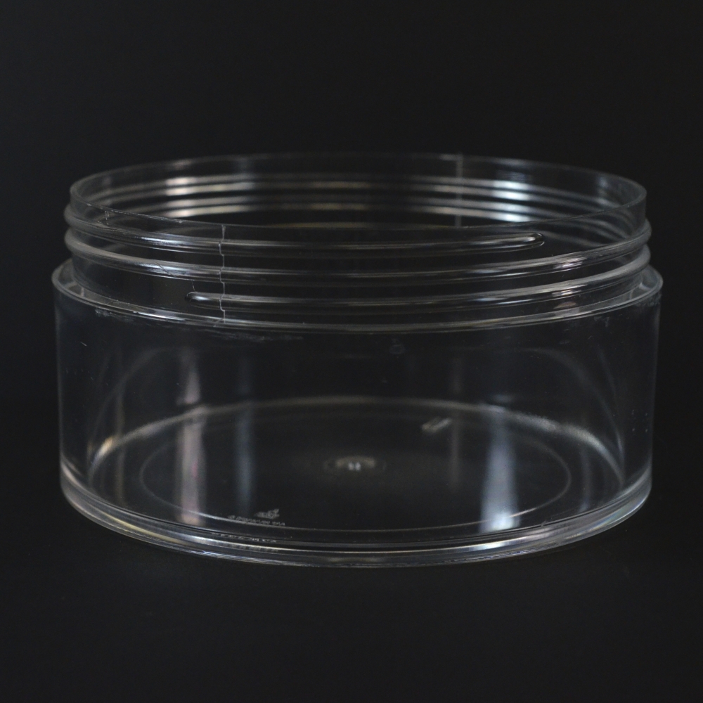 6 oz 89/400 Clear Thick Wall Straight Base PS Jar