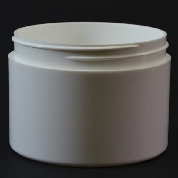 Plastic Jar 8 oz. Double Wall Straight Base White PP-PS 89-400_1205