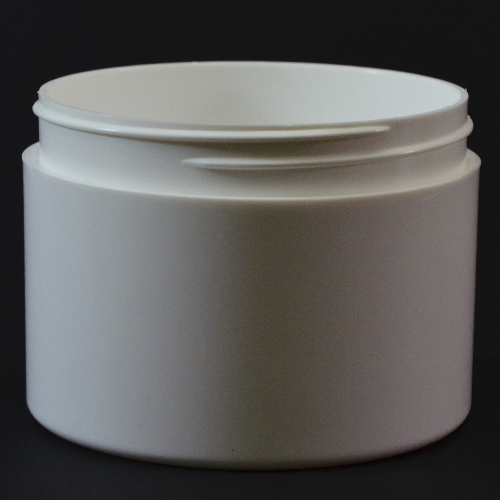 8 oz 89/400 Double Wall Straight Base White PP Jar