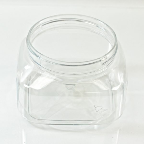 Plastic Jar 8 oz. Firenze Square Clear PET 70-400_1223