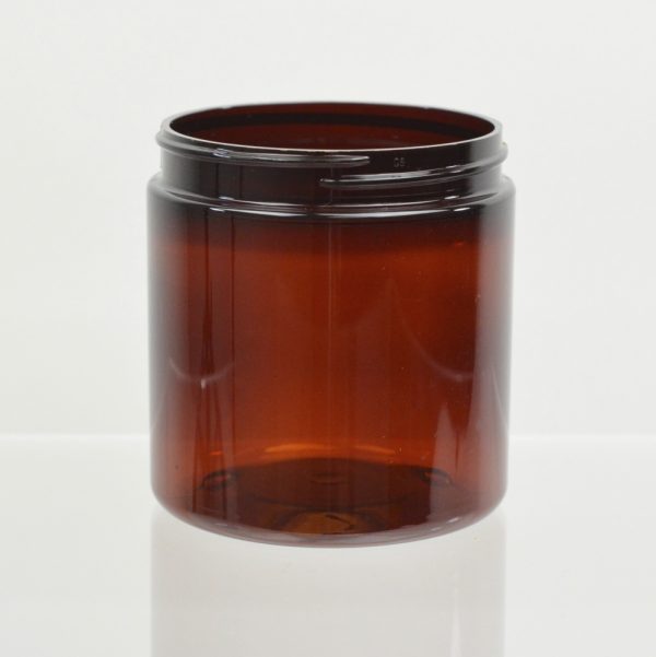 Plastic Jar 8 oz. Heavy Wall Amber PET 89-400_1216