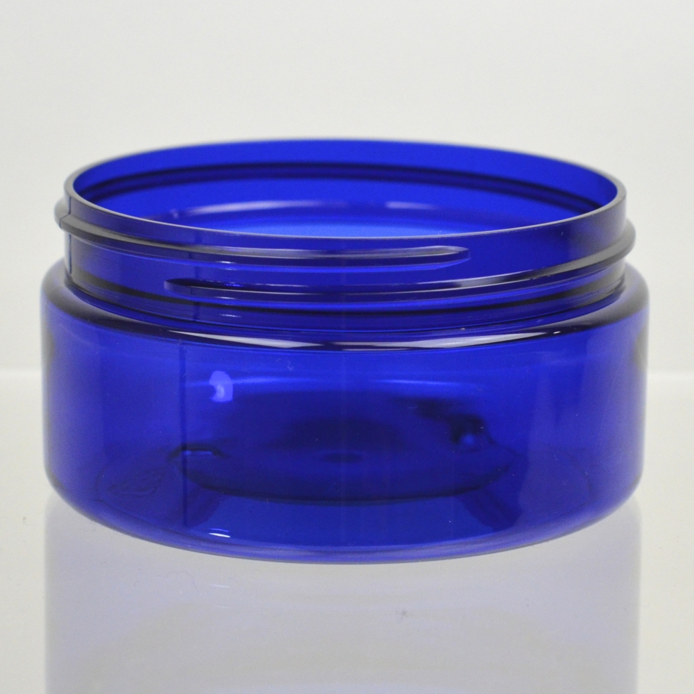 8 oz 89/400 Low Profile Cobalt Blue PET Jar