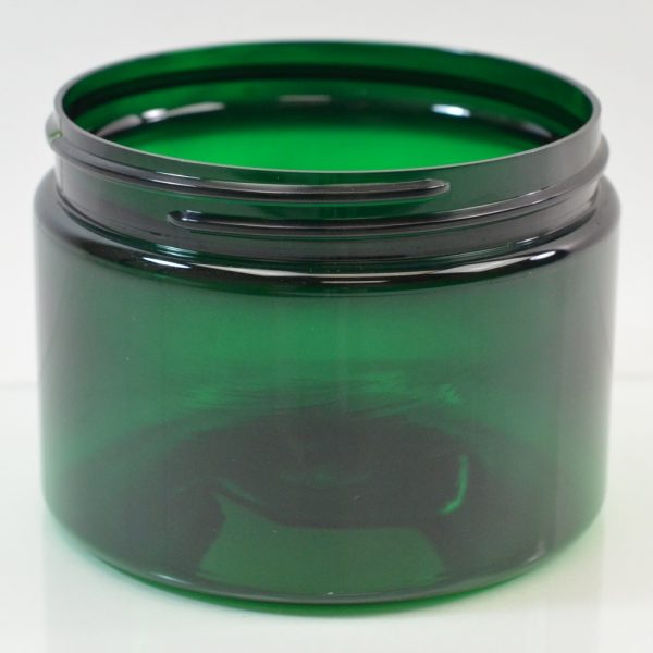 Plastic Jar 8 oz. Heavy Wall Low Profile PET Emerald 89-400_1219