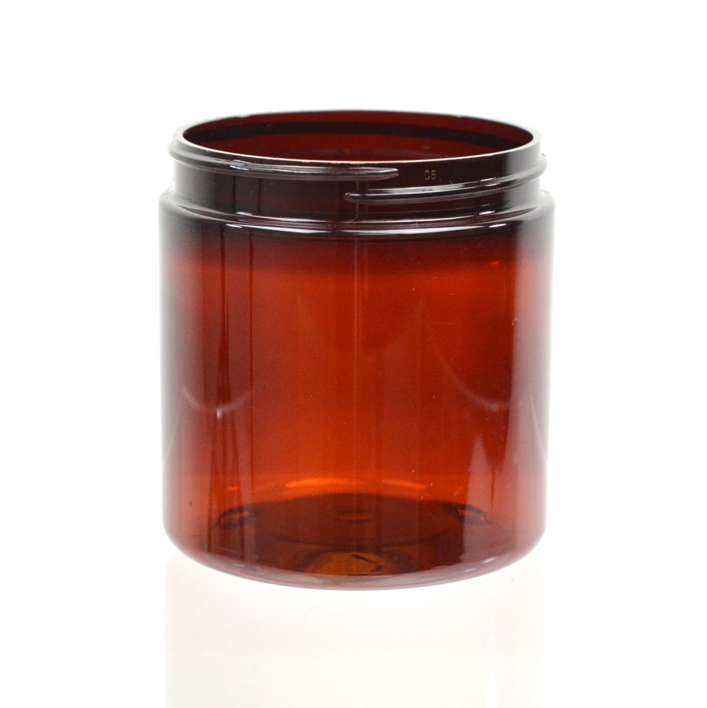 8 oz 70/400 Wide Mouth Amber PET Jar