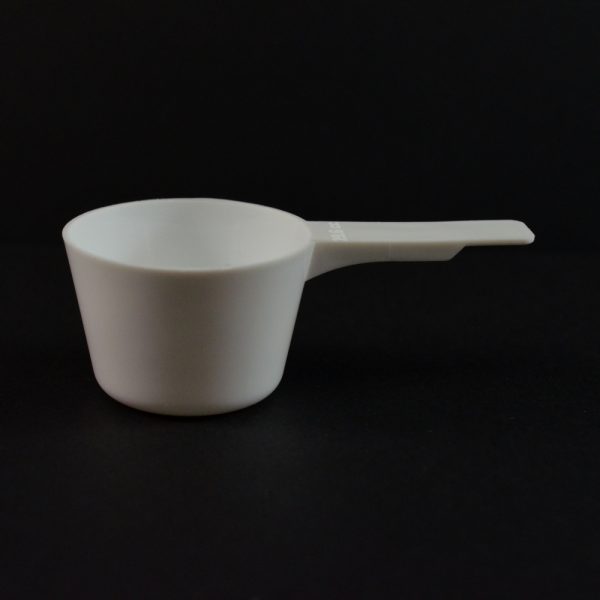 Plastic Measuring Scoop Spoon 29.6cc White Short Handle_3684