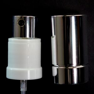 Spray Pump 22-415 Black with White Collar Shiny Silver Hood_1701