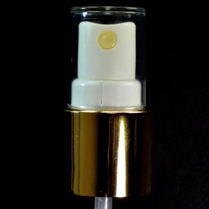 Spray Pump 22-415 White with Shiny Gold Collar Clear Hood_1709