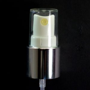 Spray Pump 22-415 White with Shiny Silver Collar Clear Hood_1710