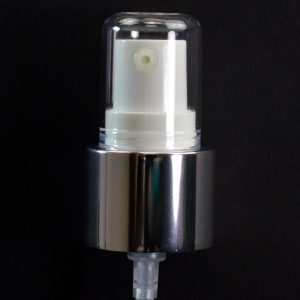 Spray Pump 24-410 White with Shiny Silver Collar Clear Hood_1721
