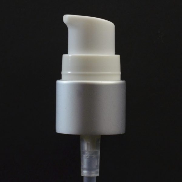 Treatment Pump 20-410 White with Matte Silver Collar_1583