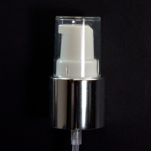 Treatment Pump 22-415 White with Shiny Silver Collar Clear Hood (1)_1601