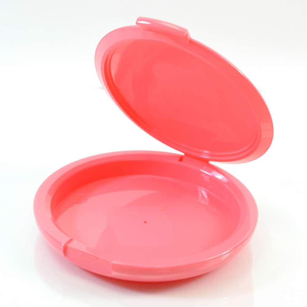 Compact XL Round ABS Pink with Mirror Pinned-Hinge 3.800″ x 0.835″