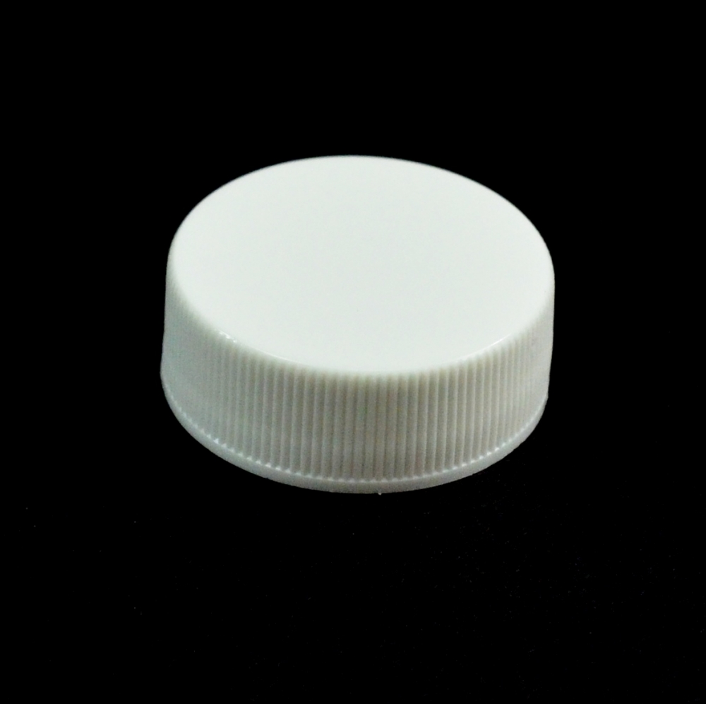 28/400 White Ribbed Straight PP Cap / Unlined