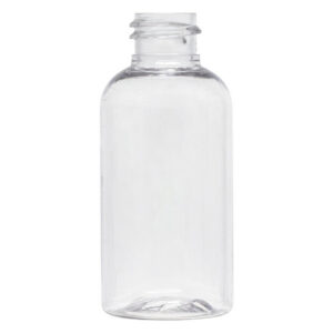 Clear plastic bottle with a wide neck.
