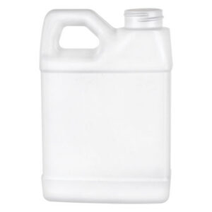 White plastic container with handle and cap.