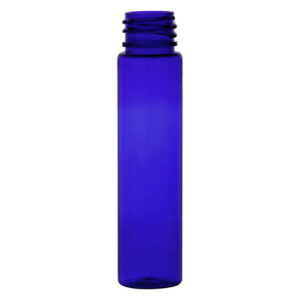 Cobalt blue empty bottle with screw cap.