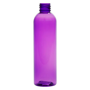 Purple plastic bottle with a screw top.