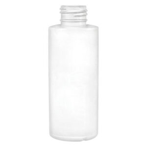 Clear plastic bottle with a screw top.