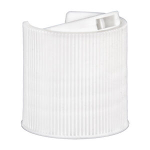 White ribbed container with a lid.