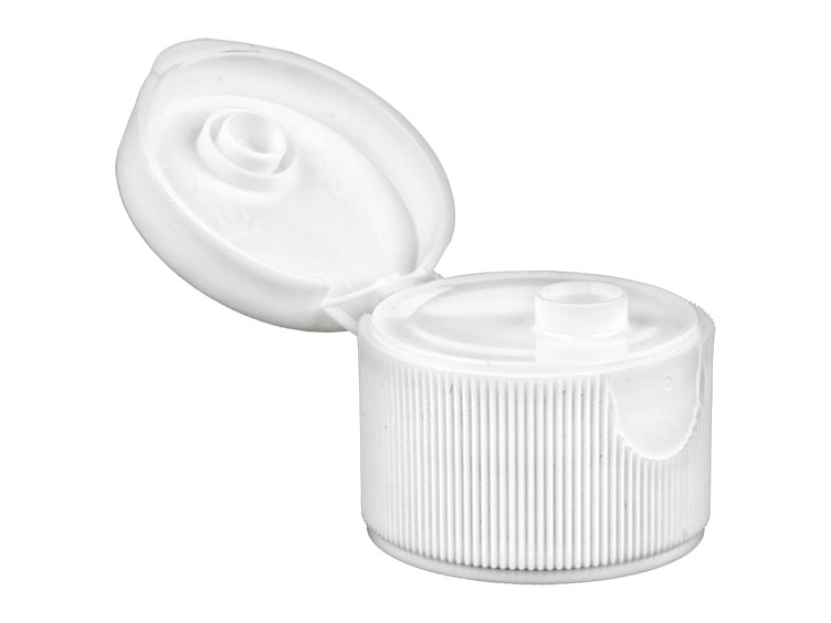 White container with a flip-top lid.