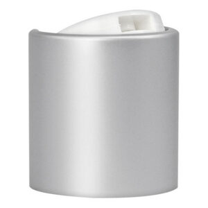 Silver cylindrical lighter with white top.