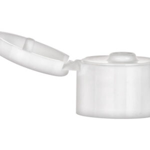 White plastic bottle cap with open lid.