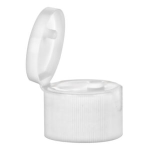 White bottle cap with open lid.