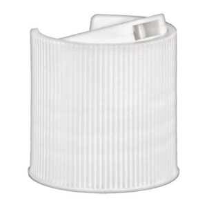 White plastic cap with ribbed texture.