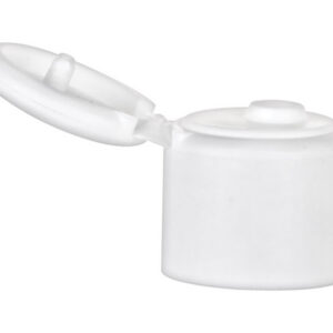White plastic cap with attached ring.