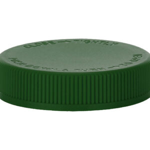Green plastic bottle cap on white background.