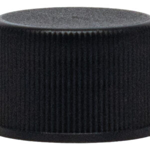 Black cylindrical bottle cap on white background.