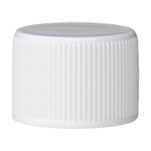 White ribbed plastic bottle cap.