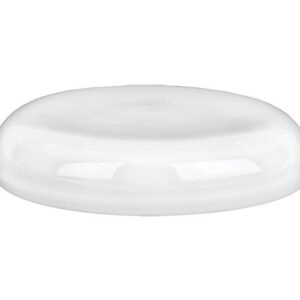 White oval soap dish on a flat surface.