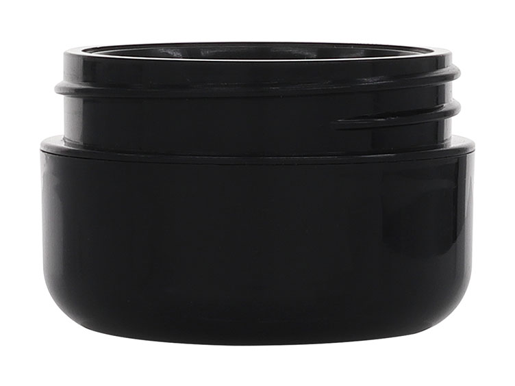 1/2 OZ 48/400 Double Wall Round Round Base HDPE Inner Black PP Jar — Pack: 1,200/cs, 36 lbs/cs, 22x18x16”, 20cs/PLT, 24,000/PLT.