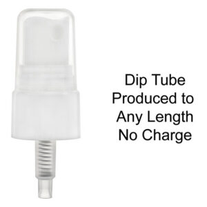 Clear dip tube with customizable length options.