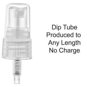 Clear dip tube with customizable length options.