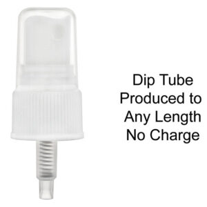 Clear dip tube with customizable length options.